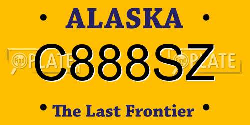 C888SZ Alaska License Plate
