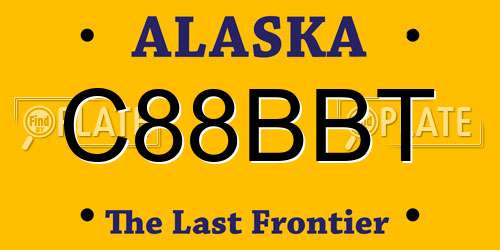 C88BBT Alaska License Plate