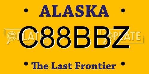 C88BBZ Alaska License Plate