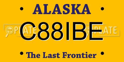 C88IBE Alaska License Plate