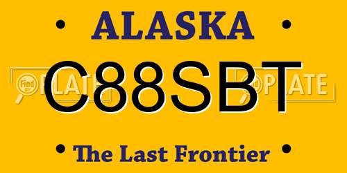 C88SBT Alaska License Plate