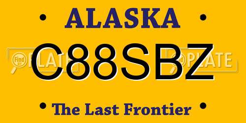 C88SBZ Alaska License Plate