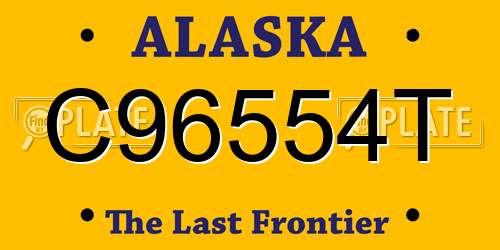 C96554T Alaska License Plate