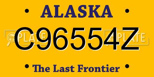 C96554Z Alaska License Plate