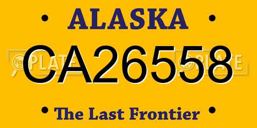 CA26558 Alaska License Plate