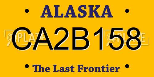 CA2B158 Alaska License Plate