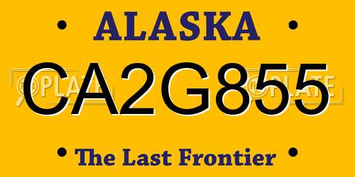 CA2G855 Alaska License Plate