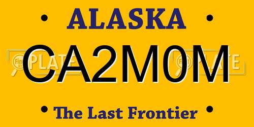 CA2M0M Alaska License Plate