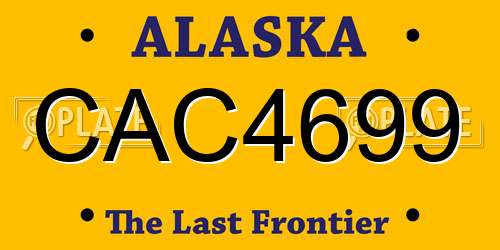 CAC4699 Alaska License Plate