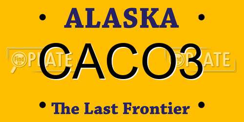 CACO3 Alaska License Plate