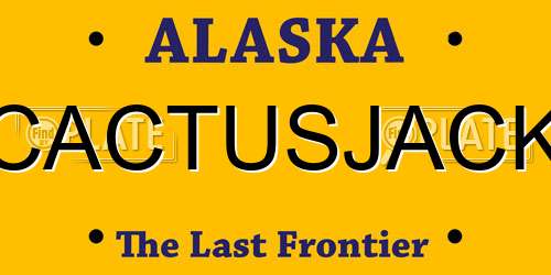 CACTUSJACK Alaska License Plate