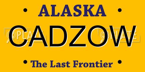 CADZOW Alaska License Plate