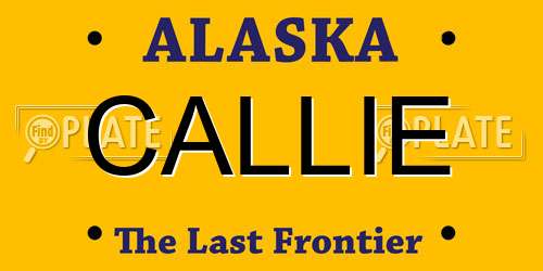 CALLIE Alaska License Plate