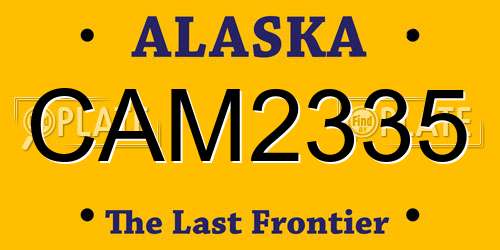 CAM2335 Alaska License Plate
