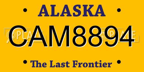 CAM8894 Alaska License Plate