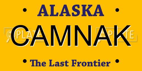 CAMNAK Alaska License Plate
