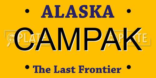 CAMPAK Alaska License Plate