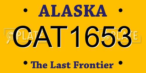 CAT1653 Alaska License Plate