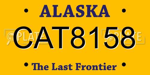 CAT8158 Alaska License Plate
