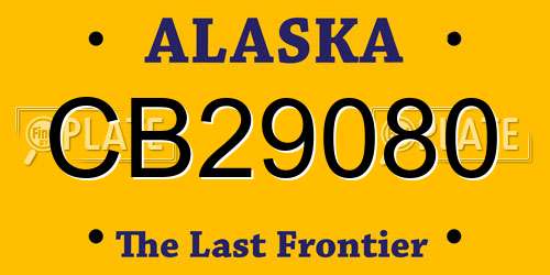 CB29080 Alaska License Plate