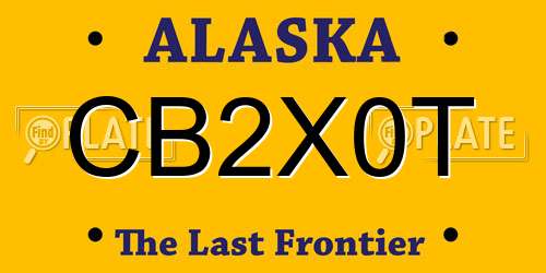 CB2X0T Alaska License Plate
