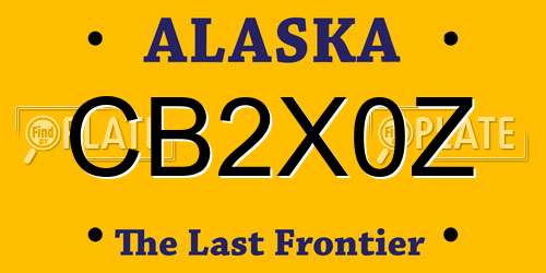 CB2X0Z Alaska License Plate
