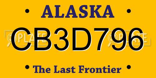 CB3D796 Alaska License Plate