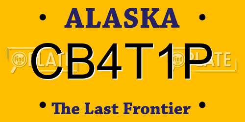 CB4T1P Alaska License Plate