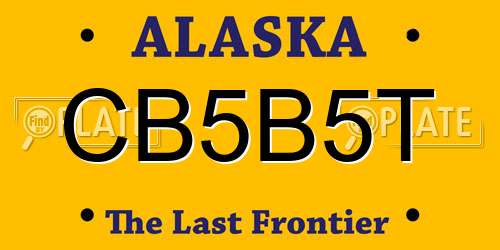 CB5B5T Alaska License Plate