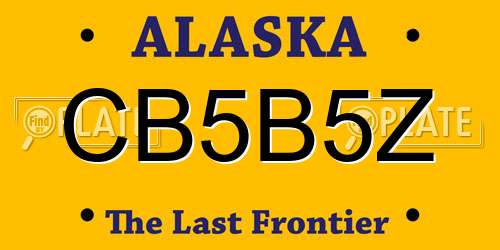 CB5B5Z Alaska License Plate
