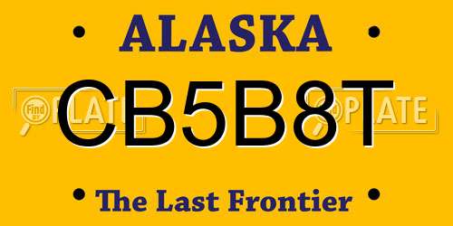 CB5B8T Alaska License Plate