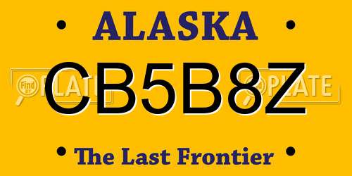 CB5B8Z Alaska License Plate