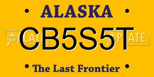 CB5S5T Alaska License Plate