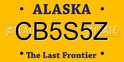 CB5S5Z Alaska License Plate