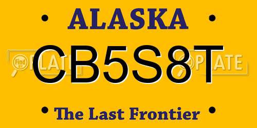 CB5S8T Alaska License Plate