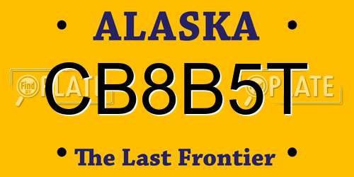 CB8B5T Alaska License Plate