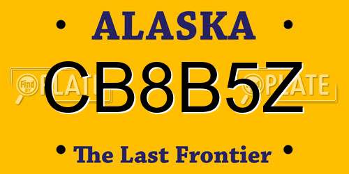 CB8B5Z Alaska License Plate