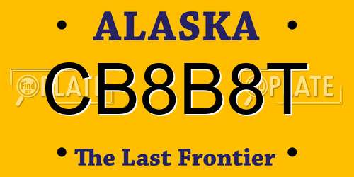 CB8B8T Alaska License Plate