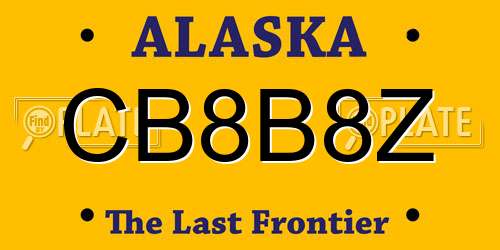 CB8B8Z Alaska License Plate