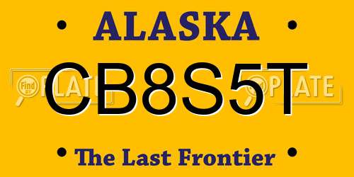 CB8S5T Alaska License Plate