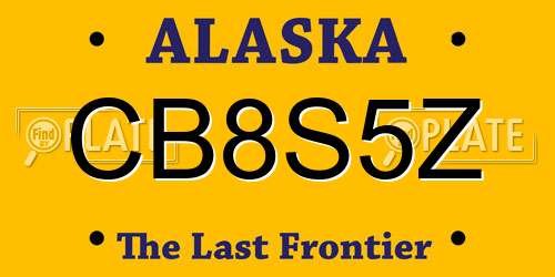 CB8S5Z Alaska License Plate