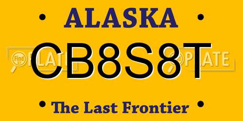 CB8S8T Alaska License Plate