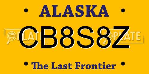 CB8S8Z Alaska License Plate