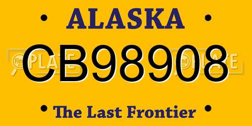 CB98908 Alaska License Plate