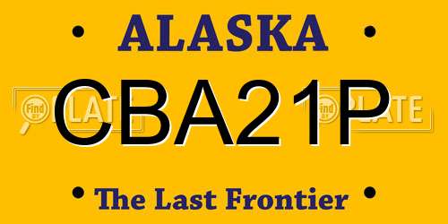 CBA21P Alaska License Plate