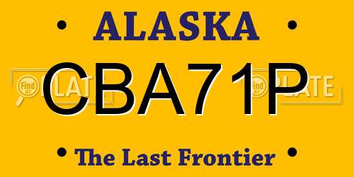 CBA71P Alaska License Plate