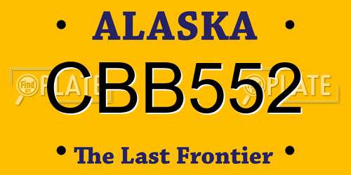 CBB552 Alaska License Plate