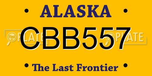 CBB557 Alaska License Plate