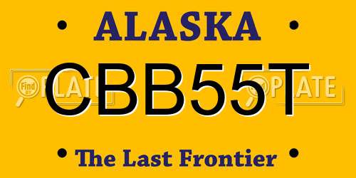 CBB55T Alaska License Plate