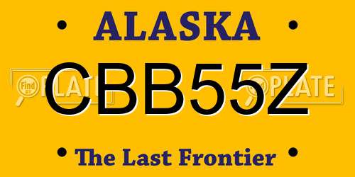 CBB55Z Alaska License Plate